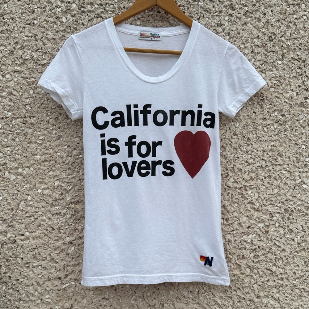 Aviator Nation Cropped Rainbow Tee - Picture 2 of 4